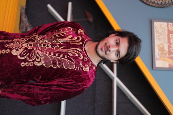 Velvet Made Arabic King Style Dubai Set With Golden Salwar 