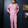 A99A1314 Pink Goa Beach Style Winter Jacket with Mini Red Heart Printed Trousers (Full Set)