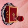 Red Velvet Royal Dryfruit Set With Red Wine Royal Glass Antique item 