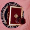 Red Velvet Royal Dryfruit Set With Red Wine Royal Glass Antique item 