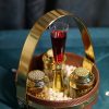 Basket Style Unique Dry Fruits Set With Champagne Glass Unique & Classy With Royal Touch 