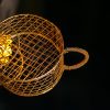 Basket Hanging  Lamp  Golden Colour Metal Made 