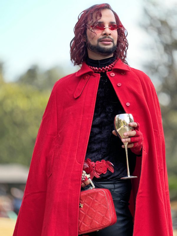 Red Woollen Unisex Poncho